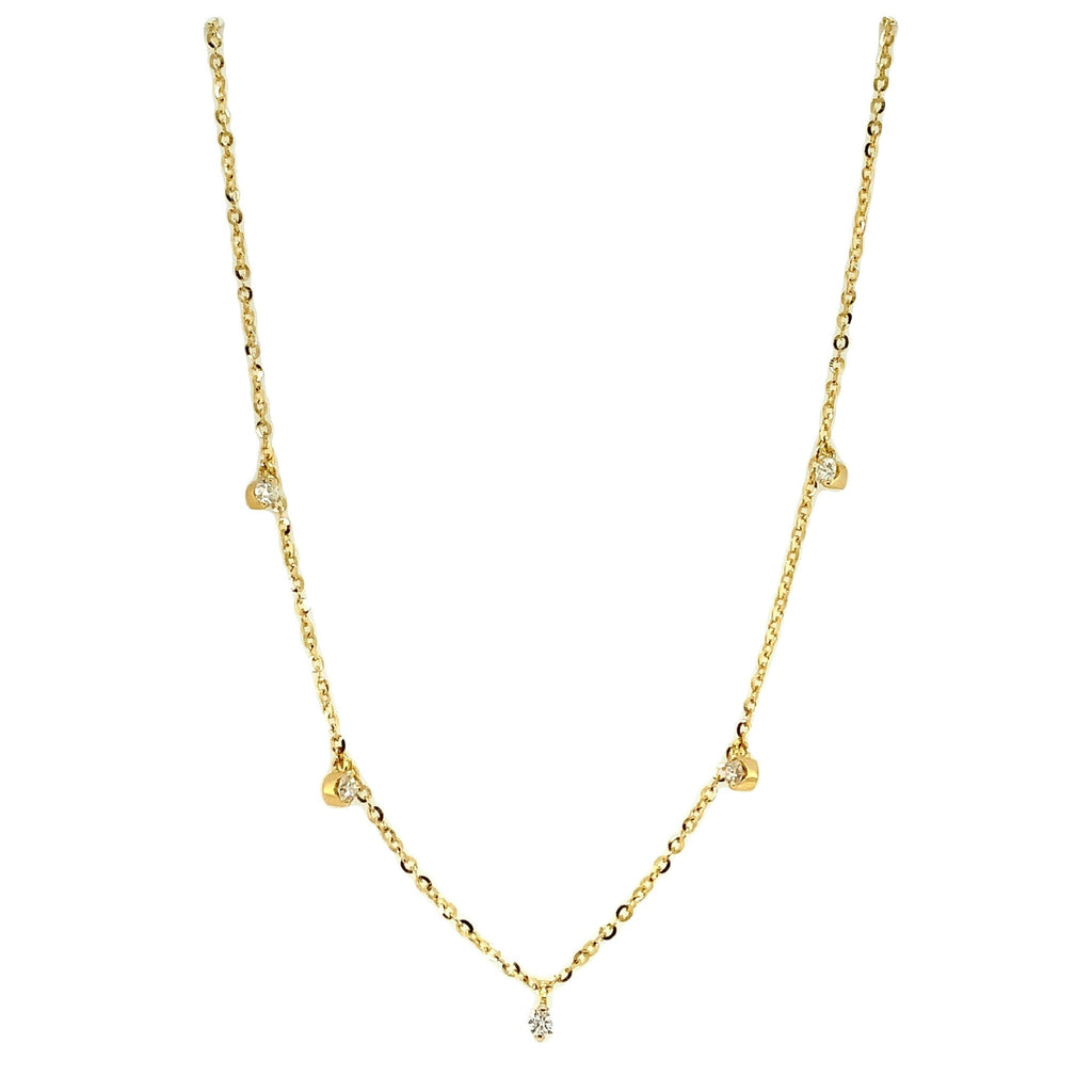 Dangling Diamond 0.23 cts t.w.  Charm Necklace set in 18 Karat Yellow Gold - Image 2 of 3