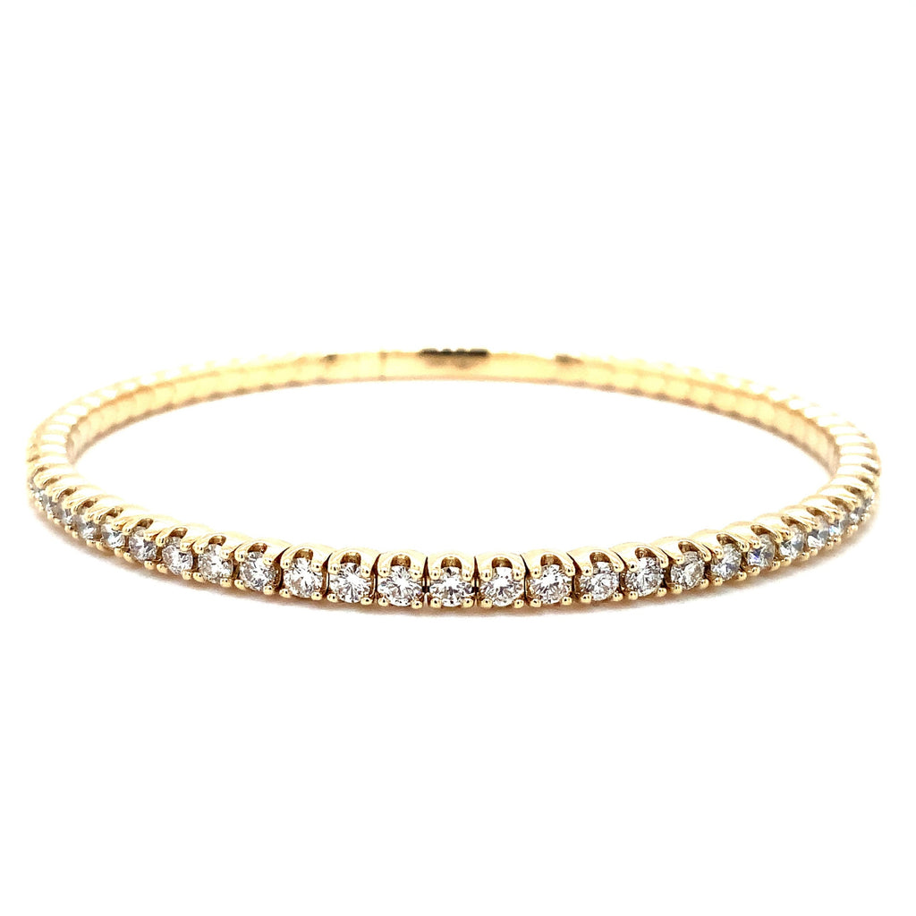 Flexi Single Row Diamond Tennis Bracelet 2.75 Carats t.w. Set in 14 Karat Yellow Gold. - Image 1 of 4