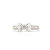 diamond semi mounting 3 row pave shank with 6 larger prong set 18 kt white gold