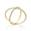 crisscross diamond ring set in 18k yellow gold and 0.50 ct