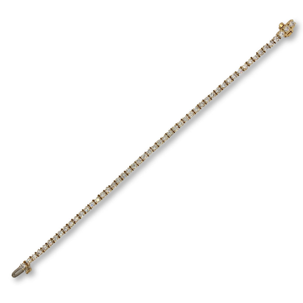 A. Link Classic 4 Prong Diamond Tennis Bracelet 18K Yellow Gold 52 Round Diamond 4tcw | Blacy's Fine Jewelers