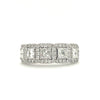 christopher designs crisscut® asscher cut 5 stone halo diamond band 18k white gold 1.62 cts t.w.