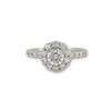 0.75ct Christopher Designs Round Crisscut Halo Diamond Ring, 18K White Gold | Blacy's Fine Jewelers