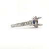 round brilliant cut diamond & blue sapphire semi mounting 14k white gold
