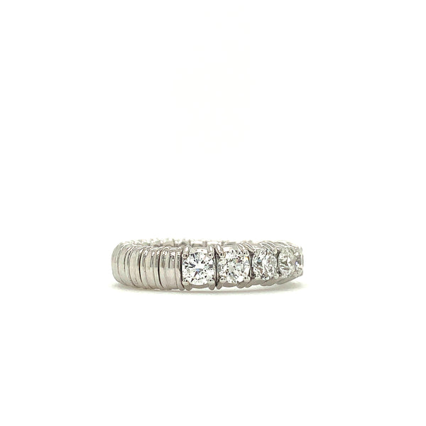 zydo italy eternity stretch diamond 1.71ctw band 18k white gold