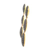 fancy gray diamond triple oval link drop earrings set in sterling silver 6.80 ctw