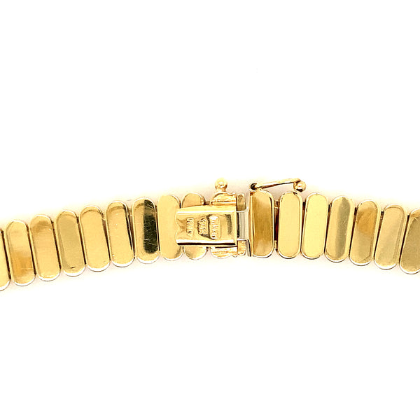 vintage italian ribbed gold chain necklace 14k yellow gold