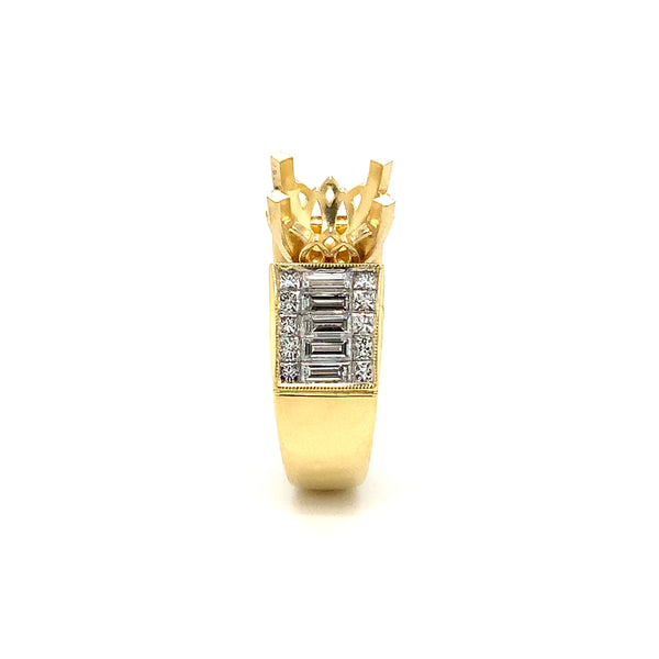 simon g invisible set baguette and princess cut diamond semi mounting ring 18 kt 1.80 ctw