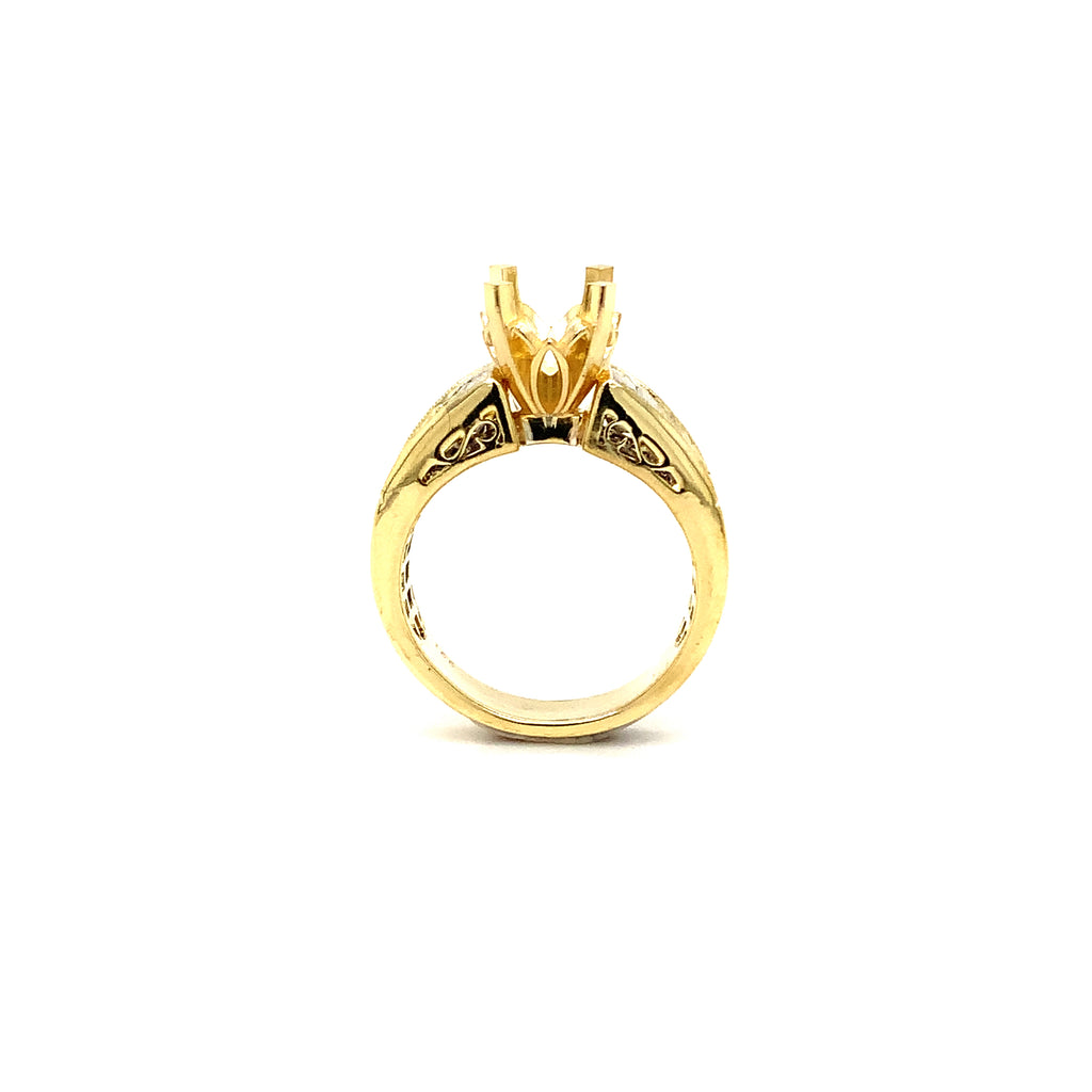 simon g invisible set baguette and princess cut diamond semi mounting ring 18 kt 1.80 ctw
