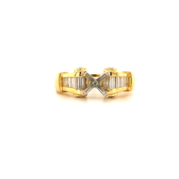 jewels by star baguette diamond semi mounting 18 kt yellow gold