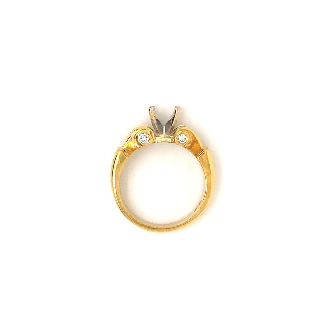 jewels by star baguette diamond semi mounting 18 kt yellow gold