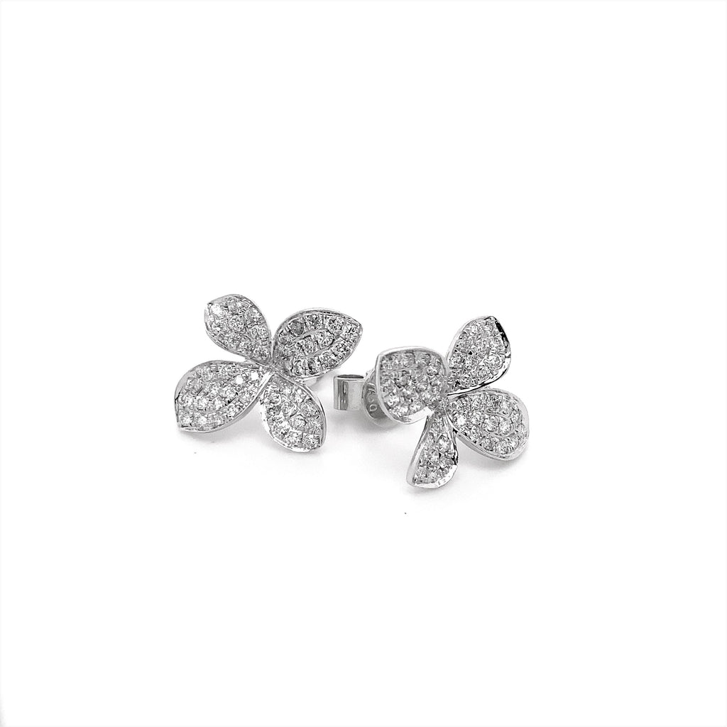 Afarin Collection Pavé Petite Garden Diamond Earrings in 18 kt White Gold - Image 5 of 5