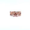 rose gold 4 prong basket diamond semi-mounting swirling wedding set in 14 kt.
