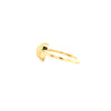 hand made petite fine crystal opal bezel set ring. set in 18k yellow gold