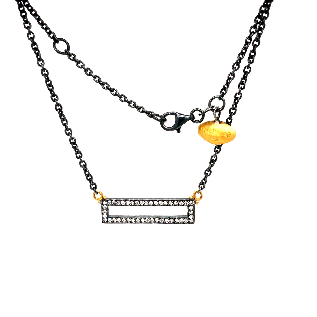 Lika Behar Diamond Quadrille Necklace 0.30 ctw 24K Gold And Oxidized Silver - Image 2 of 3
