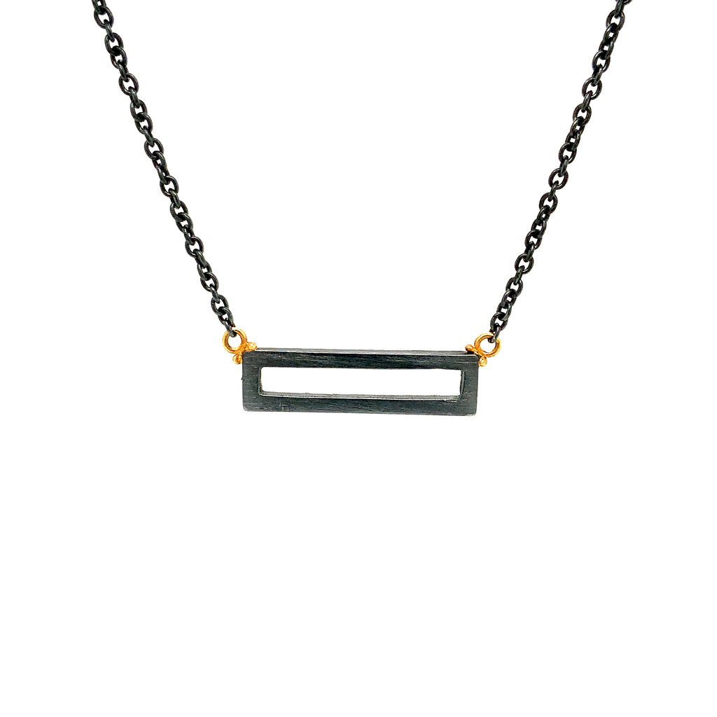 Lika Behar Diamond Quadrille Necklace 0.30 ctw 24K Gold And Oxidized Silver - Image 3 of 3