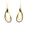 lika behar 24k gold, & oxidized silver "kelly" diamond  drop earring 0.36 ctw