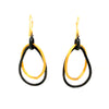 lika behar 24k gold, & oxidized silver "kelly" diamond  drop earring 0.36 ctw