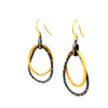 lika behar 24k gold, & oxidized silver "kelly" diamond  drop earring 0.36 ctw