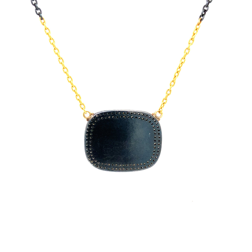 Lika Behar Labradorite and Grey Diamond NIGHTFALL Necklace 24K Gold and Oxidized Silver - Image 4 of 4