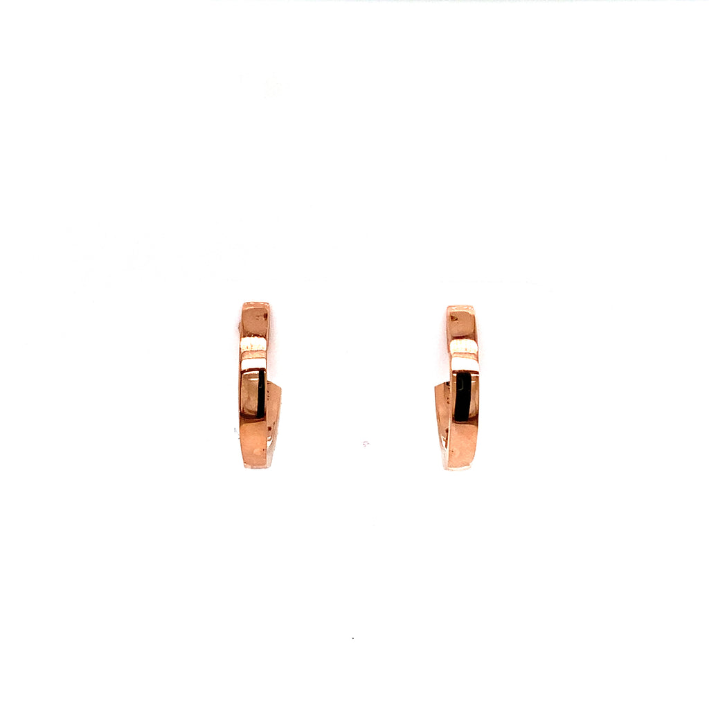Memoire Graduated Round Brilliant Cut Diamond 1 ct. Huggie Earrings 18K Rose Gold - Image 4 of 4
