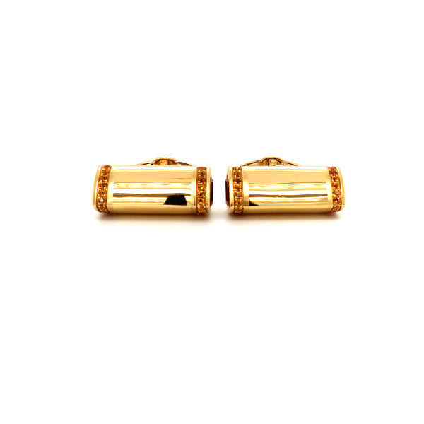 dolan & bullock 18k yellow gold and citrine cufflinks