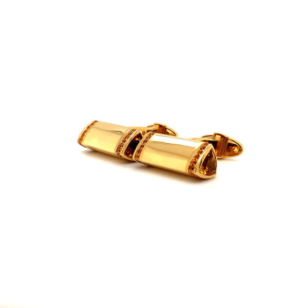 dolan & bullock 18k yellow gold and citrine cufflinks