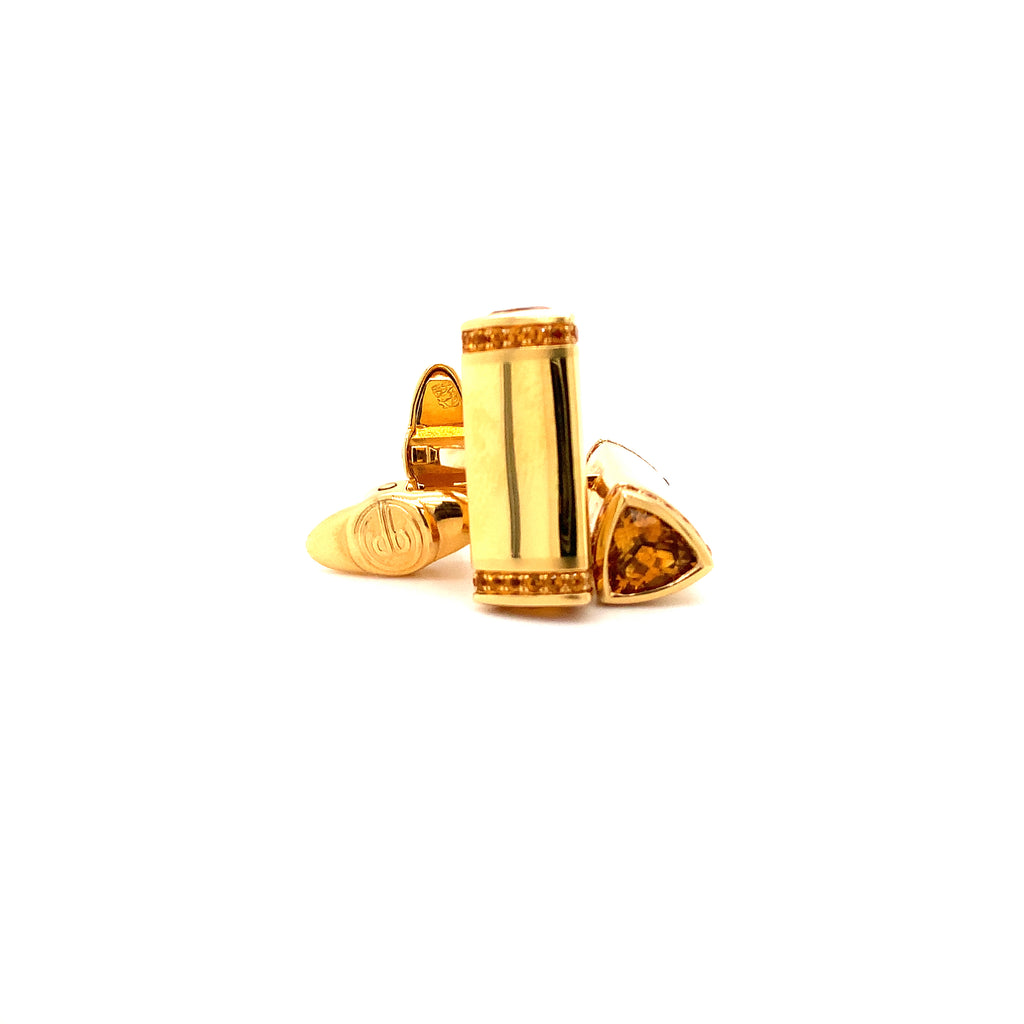 dolan & bullock 18k yellow gold and citrine cufflinks