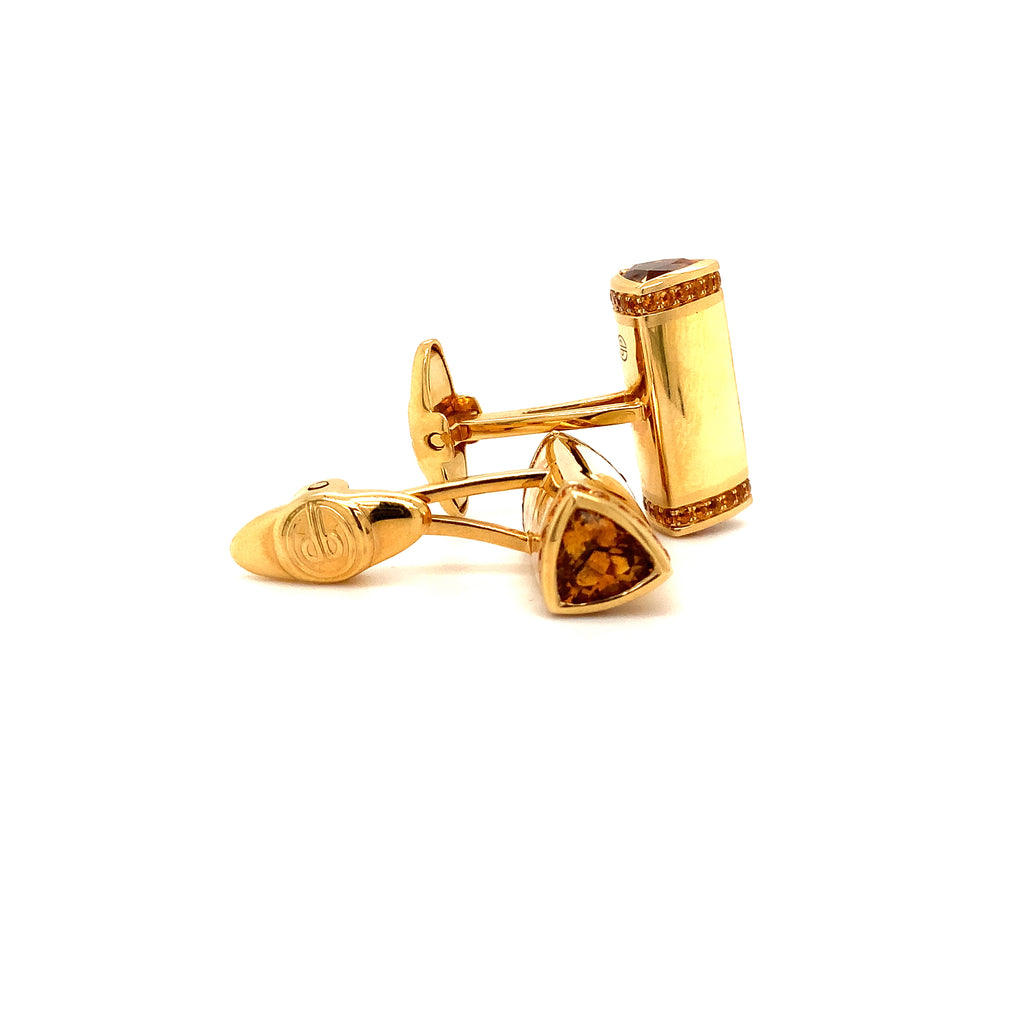 dolan & bullock 18k yellow gold and citrine cufflinks