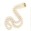 cultured akoya pearl necklace 6.5 mm round 16 inches long 14 kt yellow gold clasp