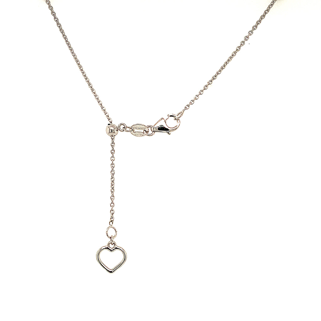 Micropave Heartbeat Diamond Necklace 14K White Gold - Image 2 of 3
