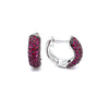 afarin collection pavé ruby huggies earring 18k white gold and black rhodium finished