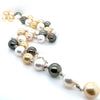 multi color natural south sea pearl lariat necklace 22 inches long.