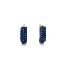 afarin collection pavé blue sapphire huggies earring 18k white gold and black rhodium finished.