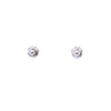 baby diamond studs with threaded post and back set in 14k white gold