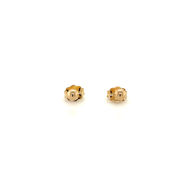 one pair of 3mm ball stud earrings14kt yellow gold with bright finish, friction backs included