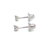 baby diamond studs with threaded post and back set in 14k white gold