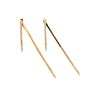 long modern linear two piece diamond earrings set in 14k yellow gold 0.37 cts t.w.