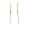 long modern linear two piece diamond earrings set in 14k yellow gold 0.37 cts t.w.