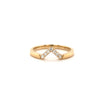 stackable "v" shaped diamond band set in 14 kt yellow gold  0.10 cts t.w.