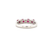 ruby and diamond round brilliant cut  18k white gold straight line band