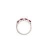 ruby and diamond round brilliant cut  18k white gold straight line band
