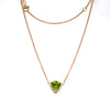 trillion cut peridot and diamond fancy pendant 14k yellow gold