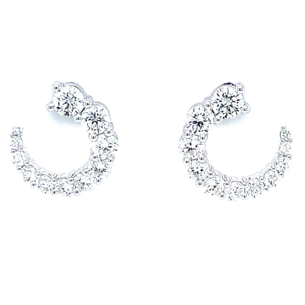 Memoire Luna Wrap Collection Diamond Earring in18Karat White Gold 1.30cts t.w. - Image 2 of 6
