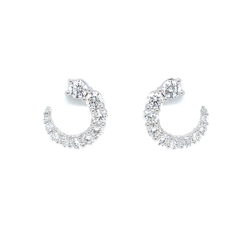 Memoire Luna Wrap Collection Diamond Earring in18Karat White Gold 1.30cts t.w. - Image 1 of 6