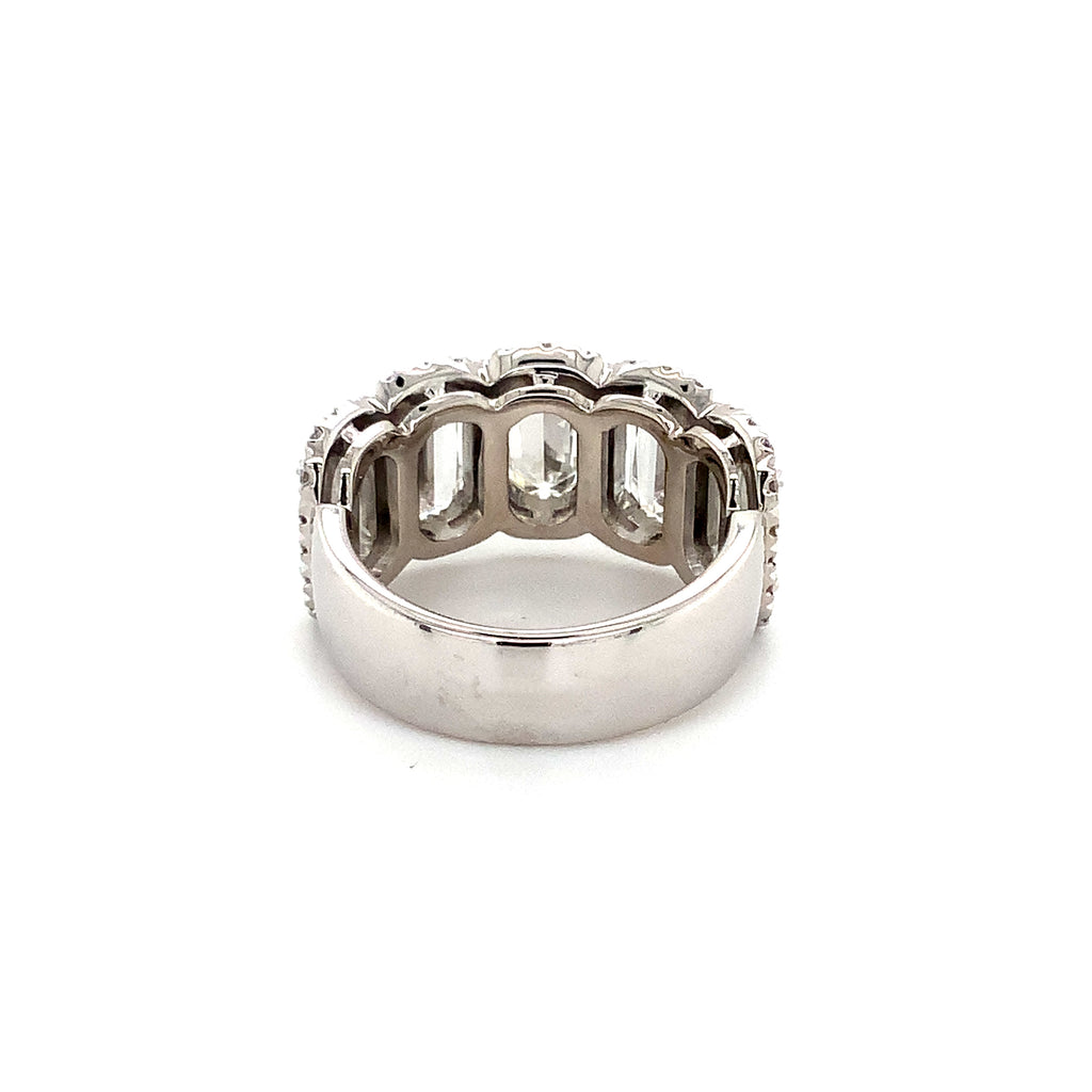 Christopher Designs L'Amour Crisscut® 5 Stone Halo Diamond Ring 18K White Gold - Image 4 of 5