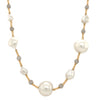 natural south sea pearl 32" adjustable lariat necklace set in 18 karat white and yellow gold