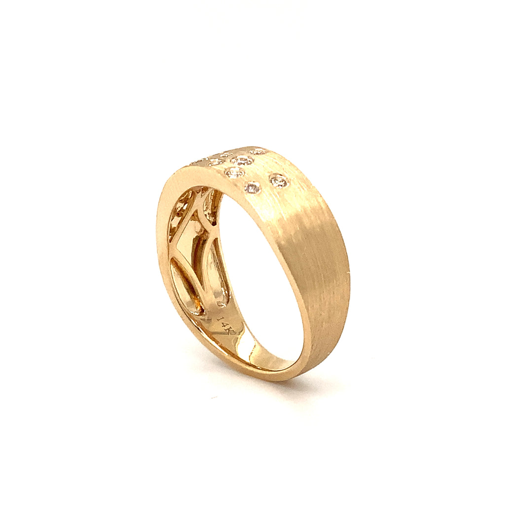 stackable fashion diamond band 0.30ct set in 14k yellow gold