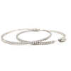 roman + jules  two inch diameter round diamond hoops set in 14k white gold post with locking back