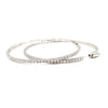 roman + jules  two inch diameter round diamond hoops set in 14k white gold post with locking back